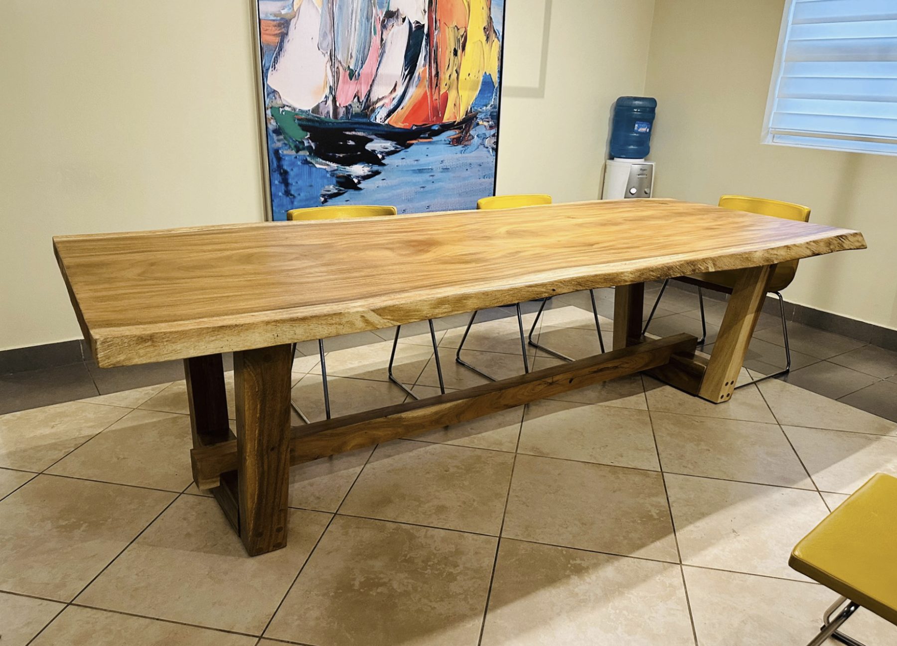 Live edge dining table, Dominican Mahogany