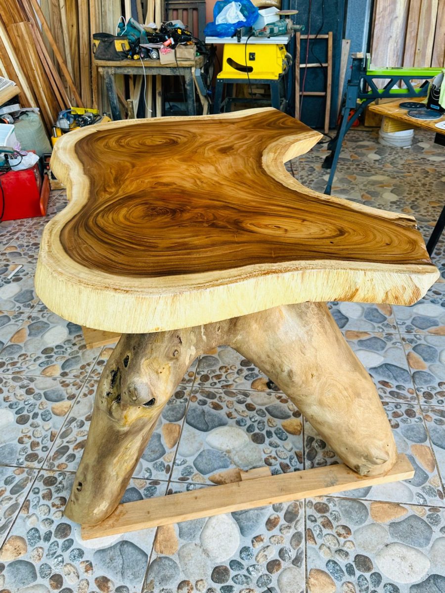 Slab Table on a Root Base